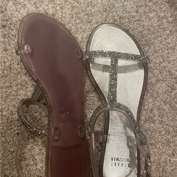 Stuart Weitzman glitter sandals size 9W - Picture 3 of 4
